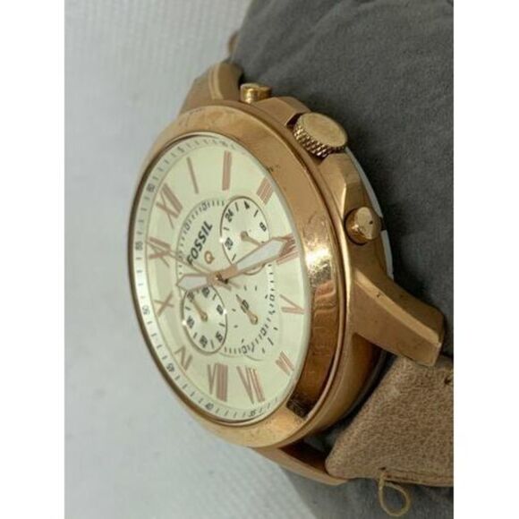 Fossil NDW1 Gen 1 Smartwatch Chronograph Leather Band Rose Gold Quartz 44mm C223 - Picture 3 of 9